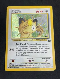Pokemon 2000 Promo Black Star Game Boy #10 Meowth-Holo Card MP-HP Trading Card - Image 2