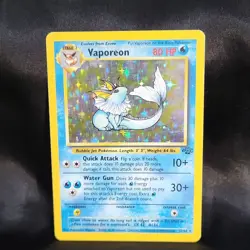 MP Pokemon Jungle Holo Vaporeon 12/64 & Jolteon 4/64 1999 Wizards Cards Lot - Image 2