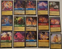 Lorcana Cards Lot 14 Super Rare 1 Legendary 2 Foils - 15 Total - Image 1
