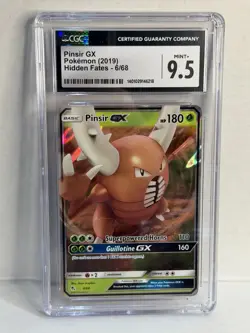 CGC 9.5 Pinsir GX 6/68 Hidden Fates Pokemon Card Mint+ Graded 2019 Holo - Image 1