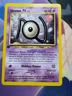 Pokemon TCG Unown N Neo Discovery Card 50/75 Vintage 2001 1st Edition NM - Image 1