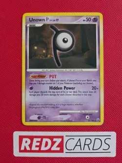 Unown [P] LV.17 33/100 Majestic Dawn Non Holo Rare Pokemon Card 2008 HP - Image 1