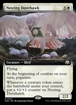 1 x Nesting Dovehawk - Extended Art - Commander: March of the Machine - NM-Mint - Image 1