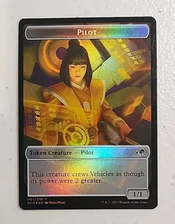 Samurai (003) Pilot (001) Double-sided Token Kamigawa: Neon Dynasty Foil MTG - Image 2