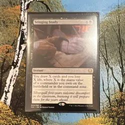Magic: The Gathering Stinging Study Instant Commander 2021 Rare Black Regular - Image 1
