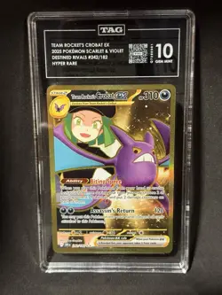 TAG 10 Team Rocket’s Crobat EX 2025 Pokemon Destined Rivals #242/182 Hyper Rare - Image 1