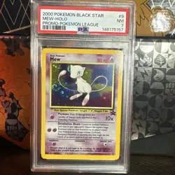 2000 POKEMON PROMO BLACK STAR #9 MEW-HOLO PSA 7 🌀SWIRL🌀 - Image 1