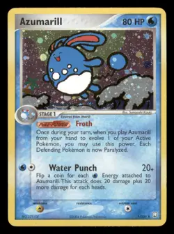 Moderately Played Azumarill 1/109 EX Team Rocket Returns Holo Rare - Image 1