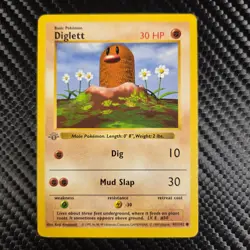 Diglett First Edition Grey Stamp Shadowless Pokemon TCG WOTC 47/102 - Image 1