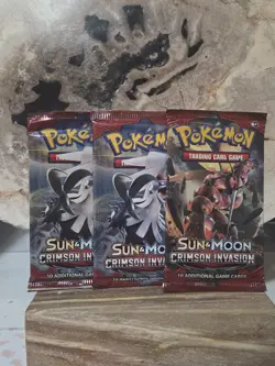 (Lot of 3) Pokemon Sun And Moon Crismson Invasion Booster Packs Factory Sealed - Image 1