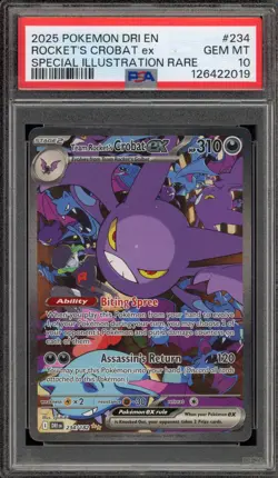 Pokemon Team Rocket's Crobat ex Destined Rivals SIR #234 PSA 10 Gem Mint - Image 1