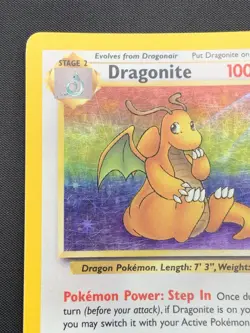 Pokemon TCG 1999 Fossil Dragonite Holo Rare Card Unlimited #4/62 Vintage HP - Image 2