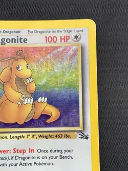 Pokemon TCG 1999 Fossil Dragonite Holo Rare Card Unlimited #4/62 Vintage HP - Image 3