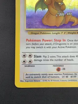 Pokemon TCG 1999 Fossil Dragonite Holo Rare Card Unlimited #4/62 Vintage HP - Image 4