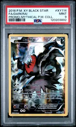 2016 POKEMON XY BLACK STAR PROMO MYTHICAL POKEMON COLL FULL ART/DARKRAI PSA 9 - Image 1