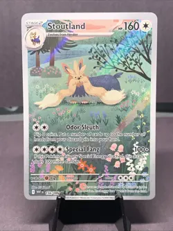 Pokemon TCG Stoutland 156/086 Sv: White Flare Illustration Rare Full Art Holo NM - Image 1