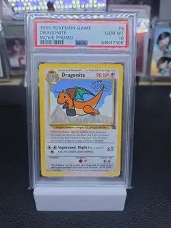 1999 Pokemon the First Movie Dragonite #5 WB Stamped Black Star Promo PSA 10 💎 - Image 1