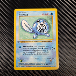 Pokemon Poliwag Base Set 59/102 1st Edition Shadowless Gray Stamp Misprint - Image 1