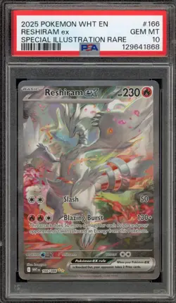 Pokemon Reshiram ex White Flare Special Illustration Rare #166 PSA 10 Gem Mint - Image 1