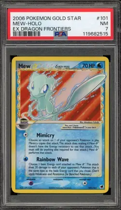 Pokemon Mew Gold Star EX Dragon Frontiers Holo Ultra Rare #101 PSA 7 - Image 1