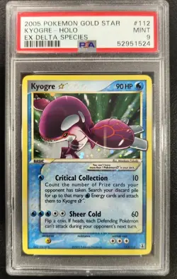 2005 POKEMON EX DELTA SPECIES #112 KYOGRE-HOLO PSA 9 - Image 1