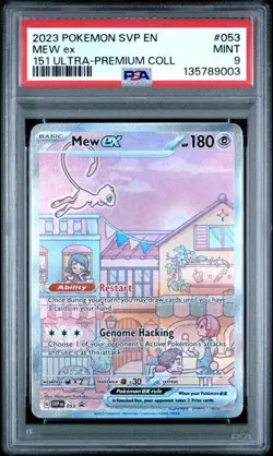 2023 POKEMON SVP EN-SV BLACK STAR PROMO 151 ULTRA-PREM #053 MEW EX PSA 9 (03) - Image 1