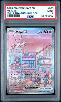 2023 POKEMON SVP EN-SV BLACK STAR PROMO 151 ULTRA-PREM #053 MEW EX PSA 9 (02) - Image 1