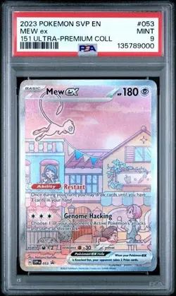 2023 POKEMON SVP EN-SV BLACK STAR PROMO 151 ULTRA-PREM #053 MEW EX PSA 9 (00) - Image 1