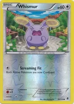 Pokemon TCG - Whismur - 83/119 - Reverse Holo - XY: Phantom Forces [Near Mint] - Image 1