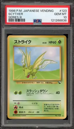 Pokemon Scyther Vending Series 3 Japanese #123 PSA 10 Gem Mint - Image 1