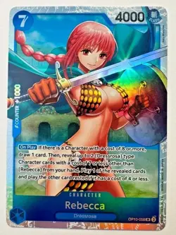One Piece OP-14 Royal Blood REBECCA OP14-058 SR Super Rare Holo Foil TCG Mint MT - Image 1