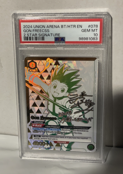 2024 Union Arena BT/HTR EN Gon Freeces 2 Star Signature PSA Gem MT 10 - Image 1