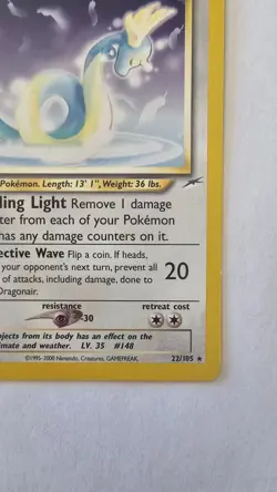 Pokemon TCG Light Dragonair Neo Destiny 22/105 Non-Holo Rare Card - Image 4