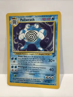 Poliwrath Base Set Holo Unlimited Rare Pokemon TCG Card 15/130 - Image 1