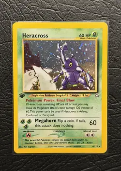 Pokemon TCG 2000 Neo Genesis Heracross Holo Rare Card 6/111 1st Edition NM/M - Image 1