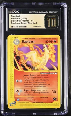 CGC 10 PRISTINE Rapidash 51 POKEMON CENTER NEW YORK PROMO Pokemon Card 040 - Image 1