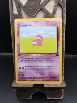 Pokemon TCG Slowpoke 1st Edition Common Card Fossil, 55/62, Regular LP Condition - Image 1