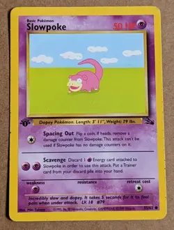 Slowpoke (55/62) First Edition - Fossil Set Pokemon Card - Image 1
