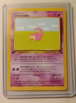 1st Edition Slowpoke 55/62 Fossil Set WOTC Pokemon Card NM/MINT - Image 1