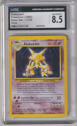 CGC 8.5 Alakazam 1/102 Holo Base Set Pokemon Card looks better - Image 1