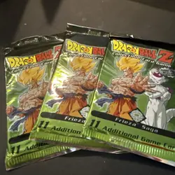 3 packs 2000 Score Unopened DBZ Dragon Ball Z CCG FRIEZA SAGA 11 Card Booster - Image 1