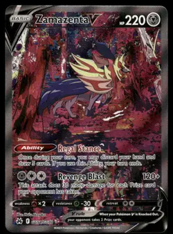 Pokemon Cards Zamazenta V GG54/GG70 Crown Zenith Galarian Gallery Holo Rare V NM - Image 1