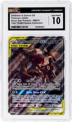 CGC 10 Umbreon & Darkrai GX SM241 Tag Team Black Star Promo Pokemon Card - Image 1