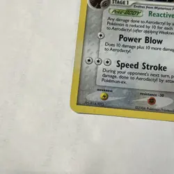 Pokemon TCG Aerodactyl Reverse Holo Card 1/92 Stamped, MP Condition - Image 3