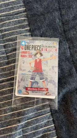 🔥🏀One Piece Monkey.D.Luffy US College Basketball Promo Card *SEALED*🔥🏀 - Image 1