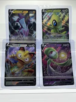 Pokemon Sword & Shield Promo Card Lot 4 Holo Toxtricity V Celebi V Meowth V Gar… - Image 1
