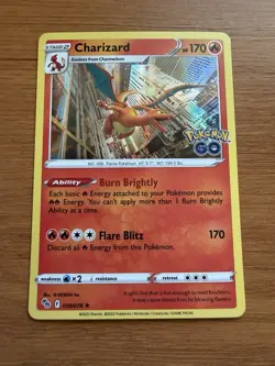 Pokemon Go TCG Charizard 010/078 Holo Rare Foil Stamped Card - Image 1