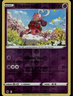 Enamorus Rare Crown Zenith 067/159 Psychic Reverse Holo Pokemon Card - Image 1
