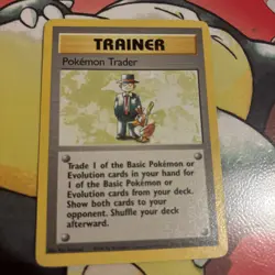 Pokemon TCG Pokemon Trader Base Set 77/102 Regular Trainer Card LP - Image 1