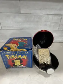 1999 Pokemon Burger King 23k Gold Plated Limited Edition Card, #06 Charizard CiB - Image 1